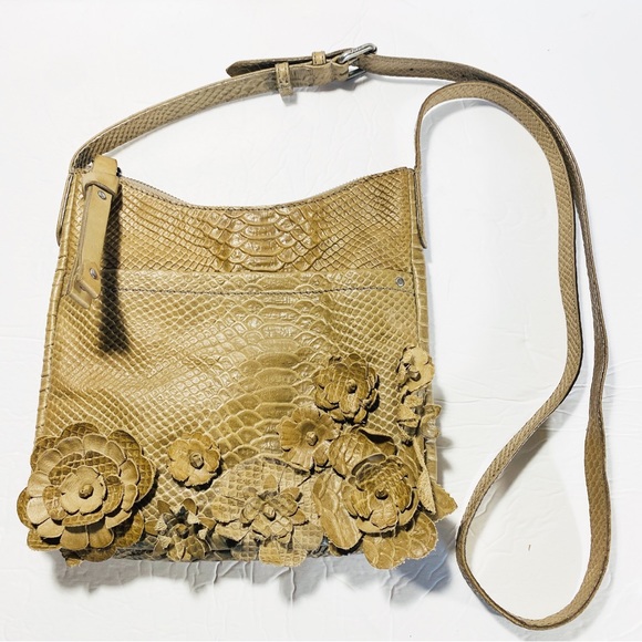 FRYE Bag Crossbody Melissa Floral Swing Leather Dove Bohemian Floral - Picture 2 of 15